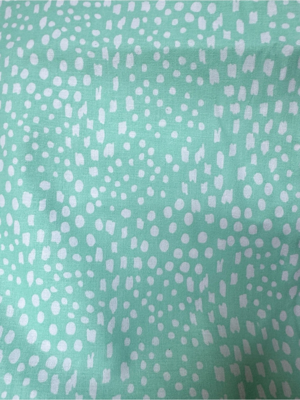 2 Yards Joann Fabrics Discontinued Seafoam Green Organic Painted Dot Fabric